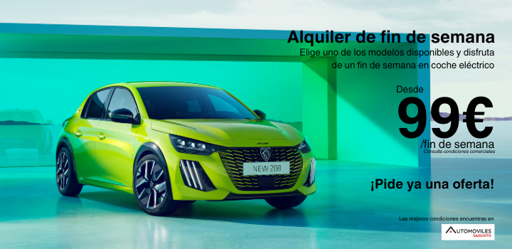 Oferta Peugeot 208 Alquiler Vehículos Eléctricos en Sagunto